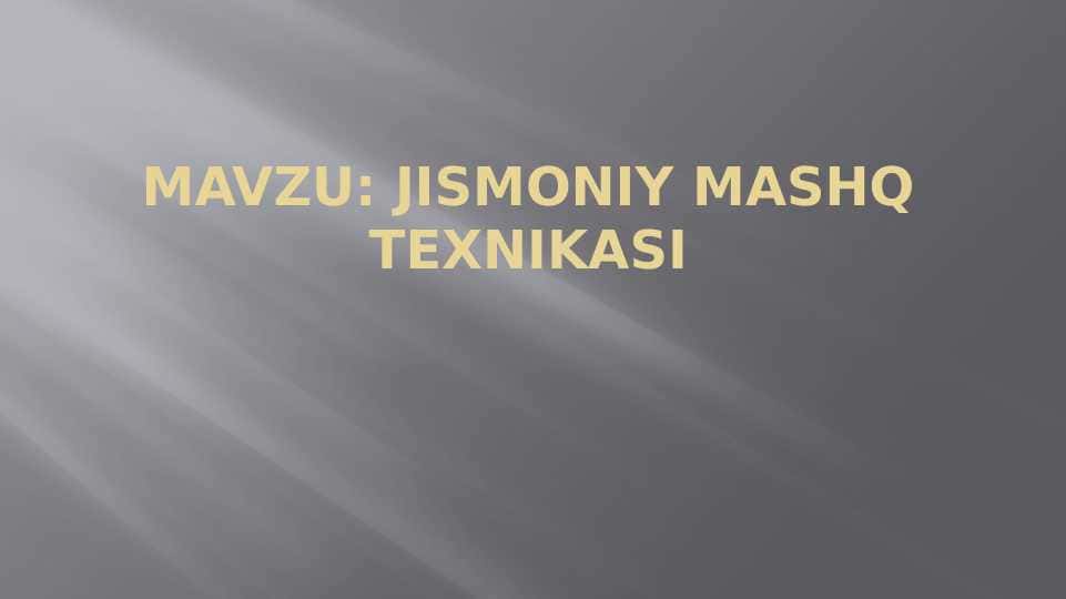 Jismoniy mashq texnikasi