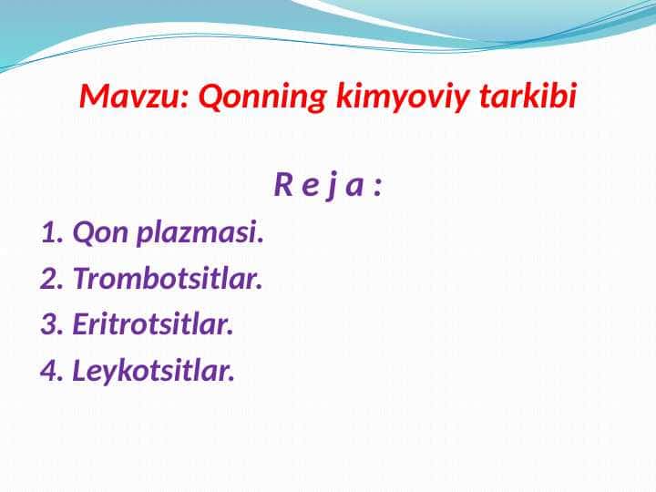 Qonning kimyoviy tarkibi