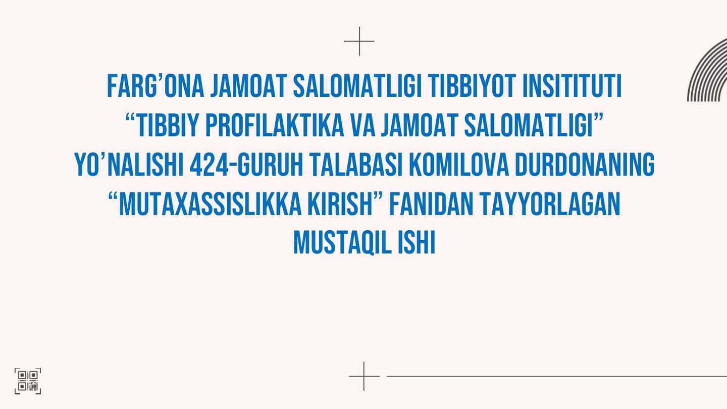Gigiyena fanida qo llaniladigan profilaktik chora tadbirlar