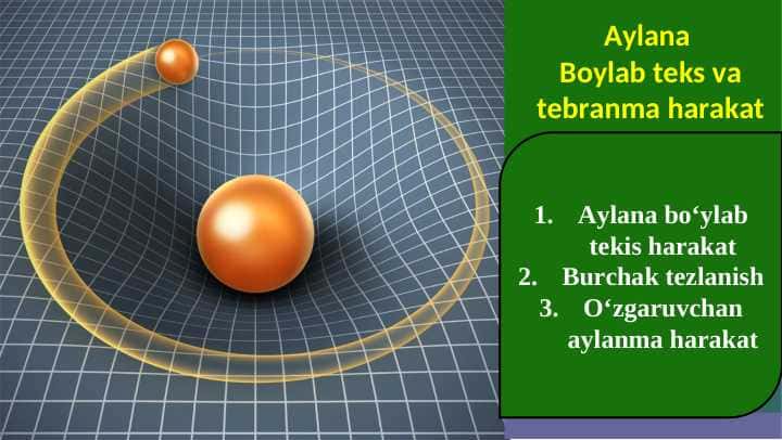 Aylana. Boylab teks va tebranma harakat