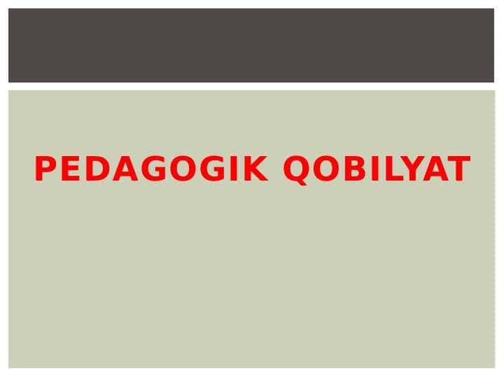 PEDAGOGIK QOBILYAT.