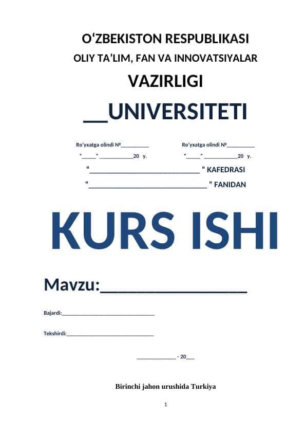 Birinchi jahon urushida Turkiya