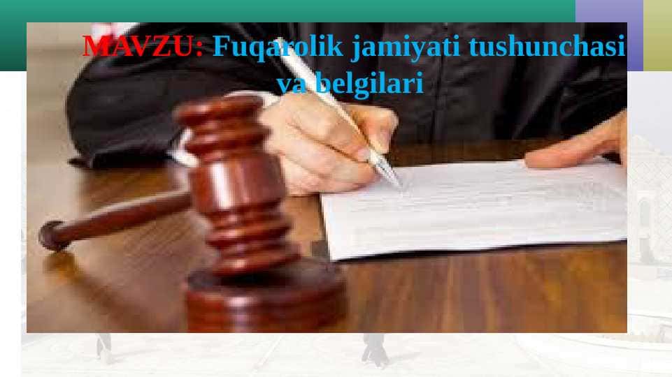 Fuqarolik jamiyati tushunchasi va belgilari