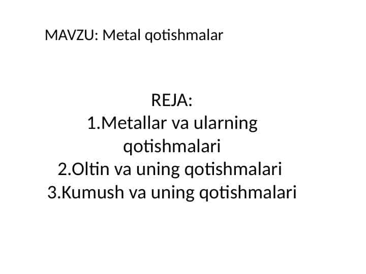 Metal qotishmalar