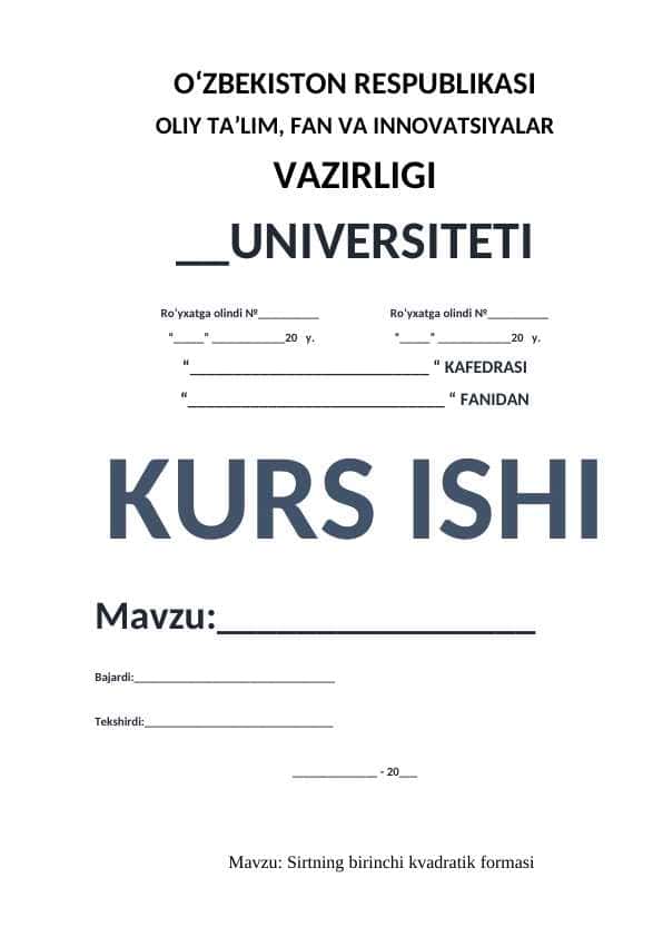 Sirtning birinchi kvadratik formasi