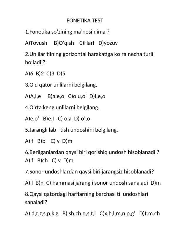 Fonetika test