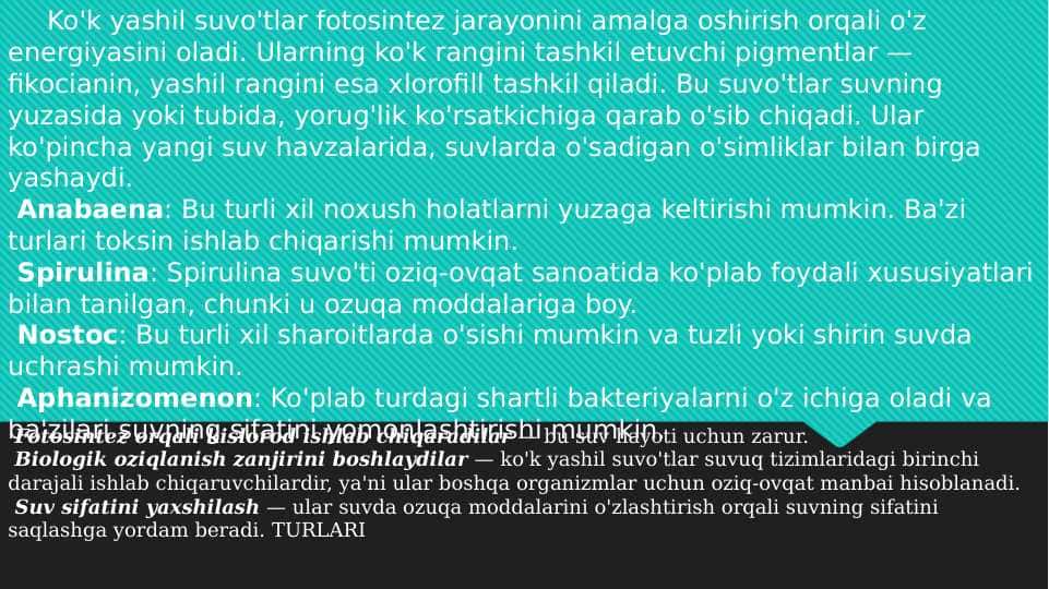 Ko'k yashil suvo'tlar