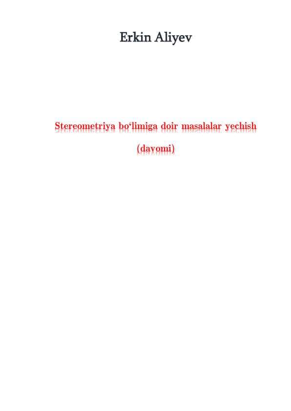 Stereometriya 2-qism