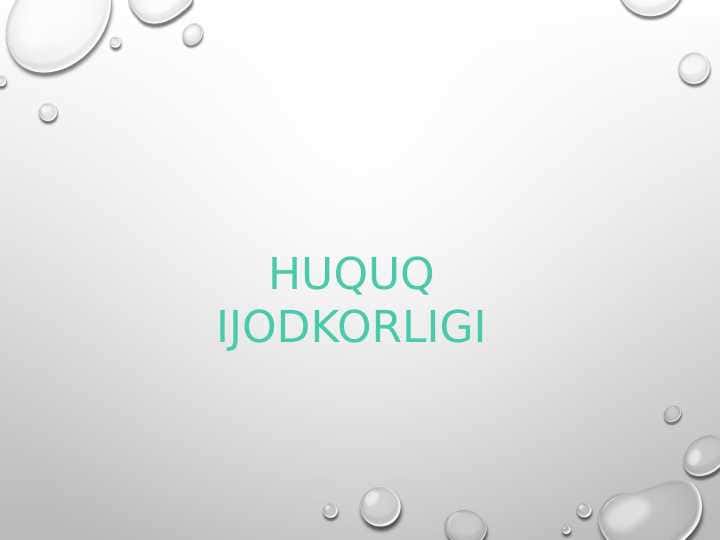HUQUQ IJODKORLIGI