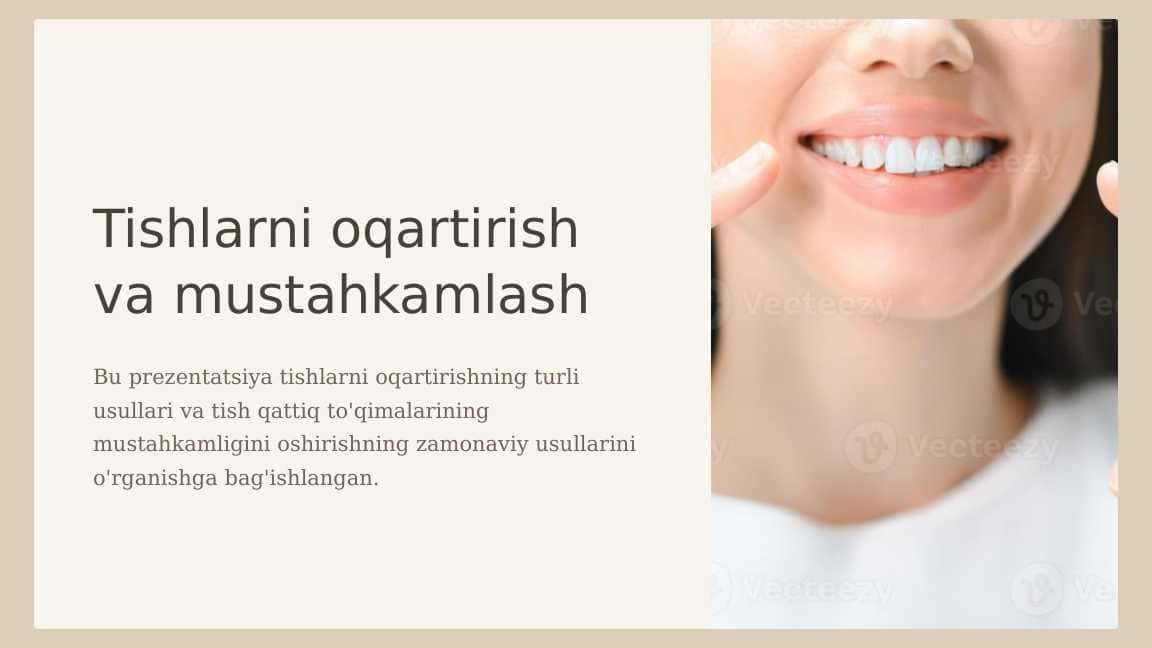 Tishlarni oqartirish usullari.Tish qattiq to‘qimalarining rezistentligini oshirish usullari.