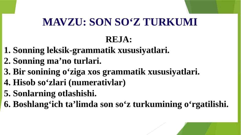SON SO‘Z TURKUMI