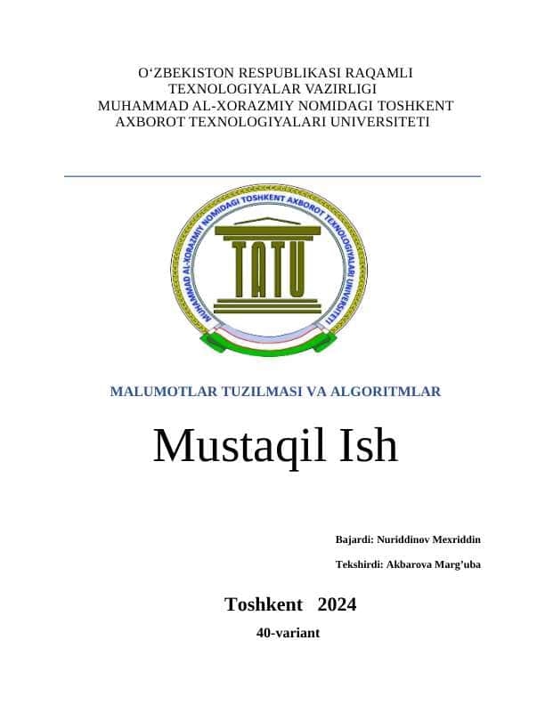 Graflarni tasvirlash usullari: Qo’shma matritsa.
