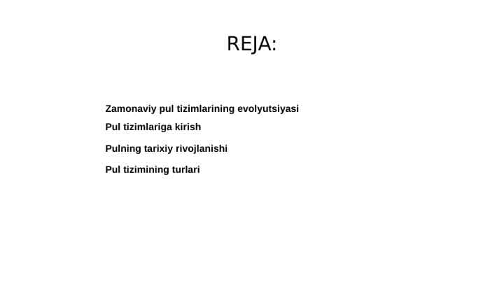 Zamonaviy pul tizimi