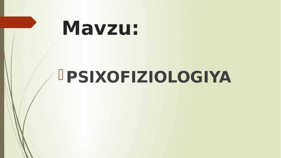 PSIXOFIZIOLOGIYA