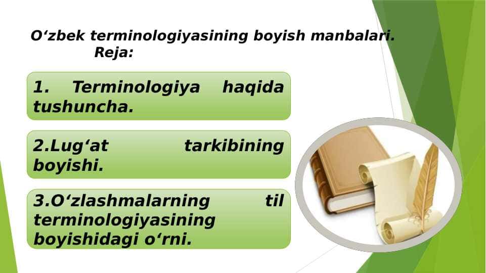 O‘zbek terminologiyasining boyish manbalari