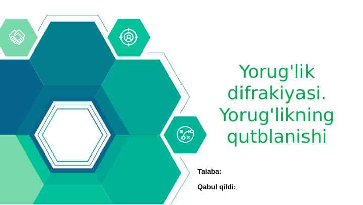 Yorug'lik difrakiyasi. Yorug'likning qutblanishi