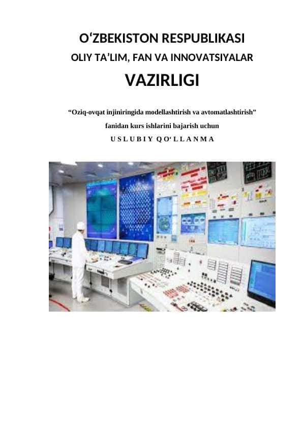 Oziq-ovqat injiniringida modellashtirish va avtomatlashtirish