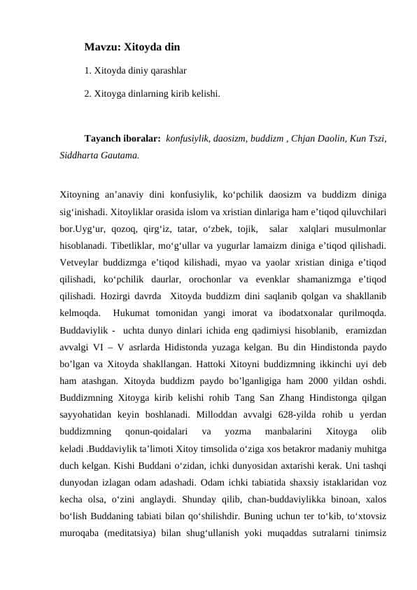 Xitoyda din