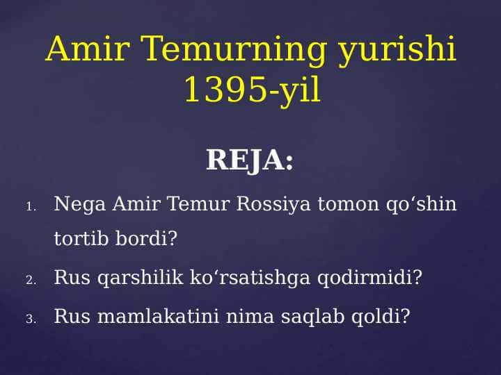 Amir Temurning yurishi 1395-yil