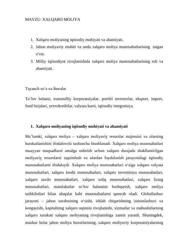XALQARO MOLIYA