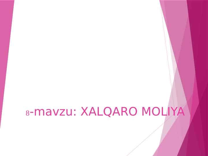 XALQARO MOLIYA