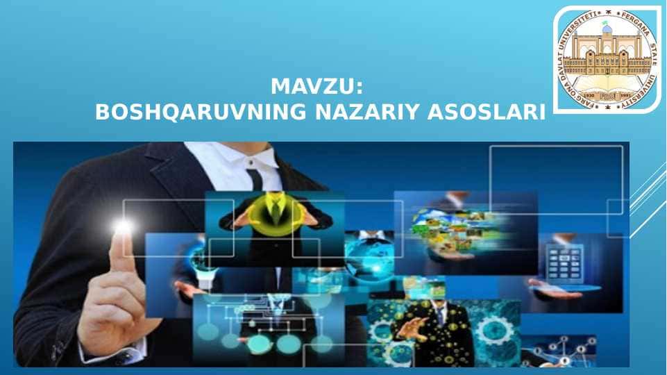 Boshqaruvning nazariy asoslari