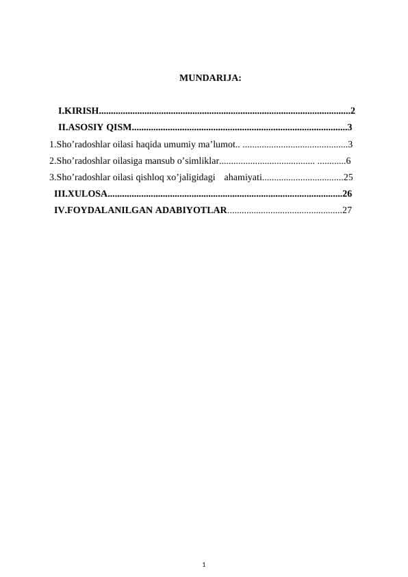Sho`radoshlar oilasi