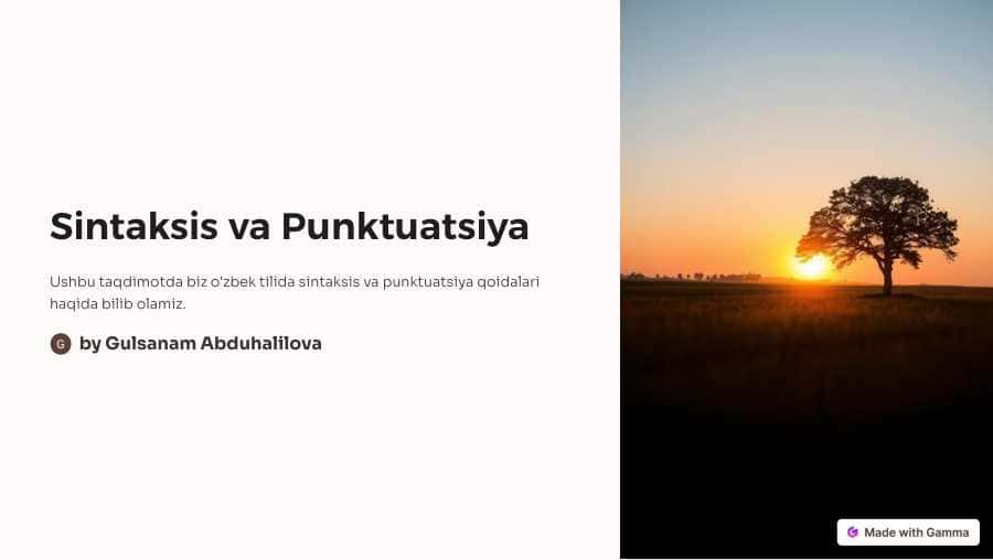 Sintaksis va punktuatsiya