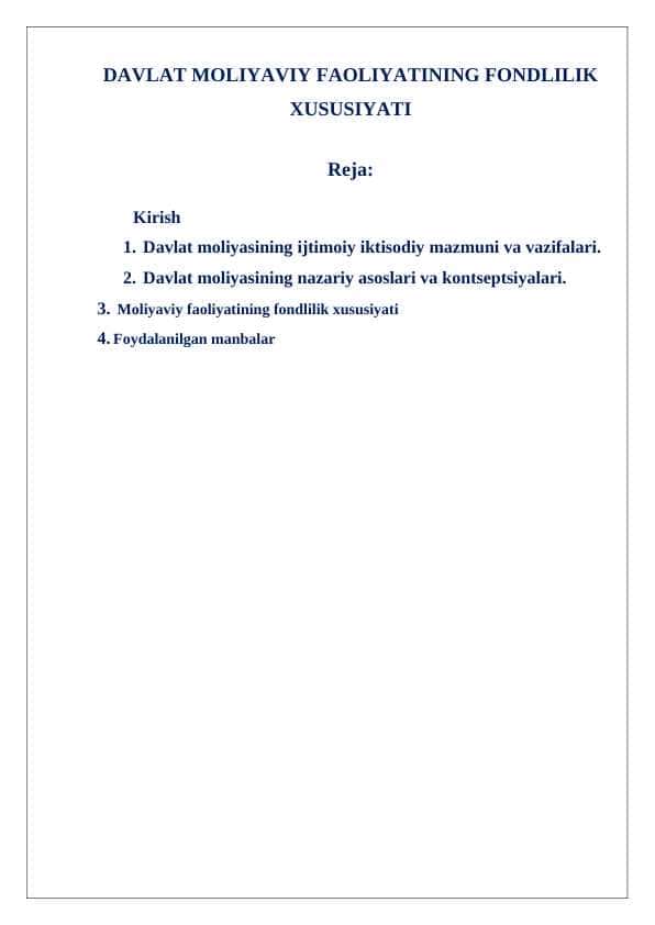 DAVLAT MOLIYAVIY FAOLIYATINING FONDLILIK XUSUSIYATI 24