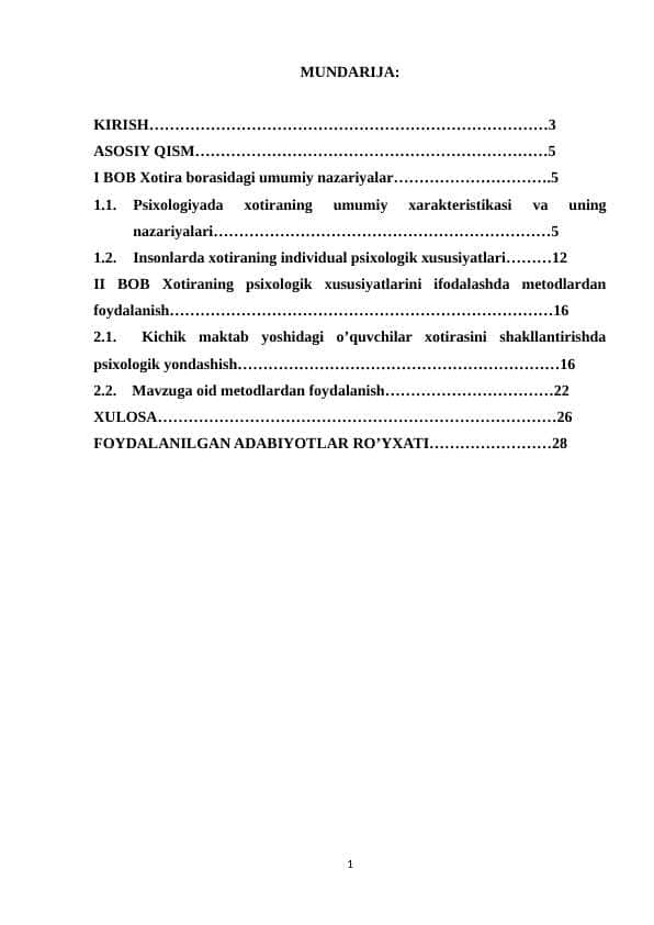 xotira. kurs ishi.docx