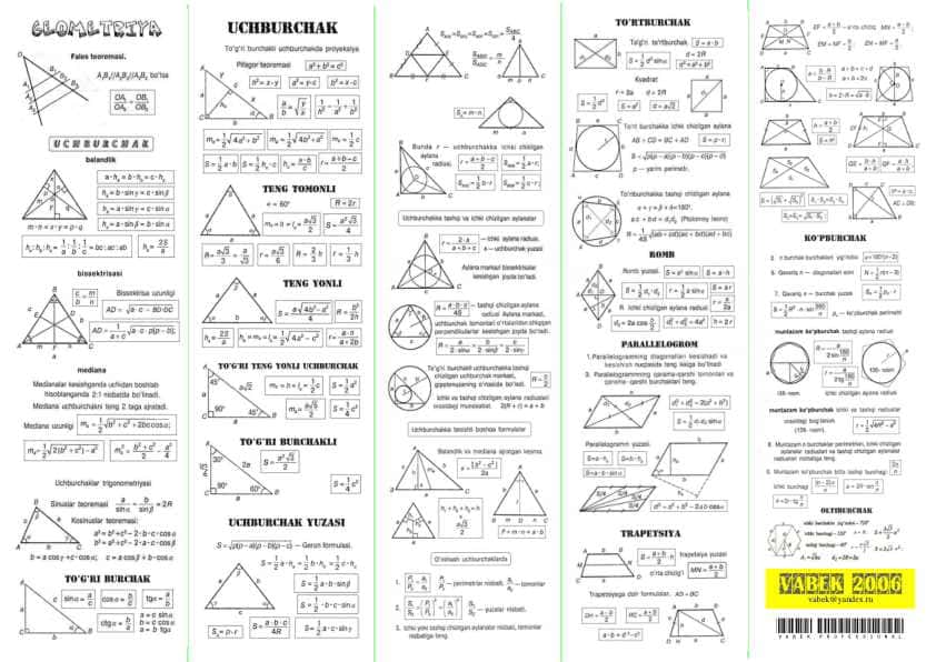 Geometriya formulalar kitobchasi