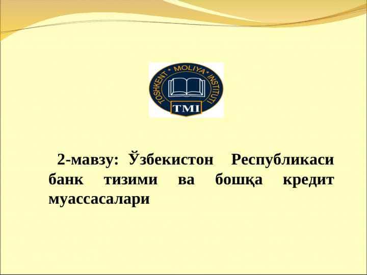 O'zbekiston Respublikasi bank tizimi