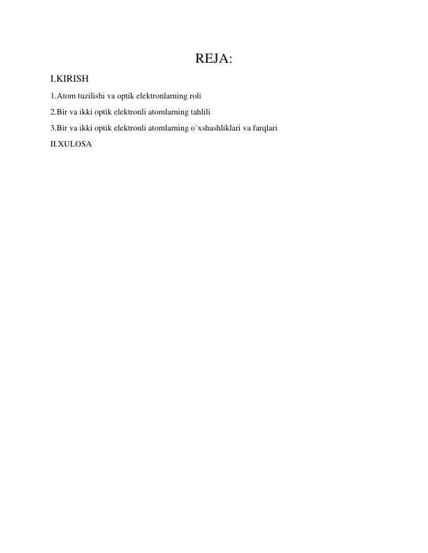 Bir va ikki optik elektronli atomlar 3