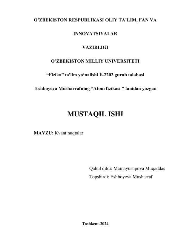 Kvant nuqtalar 4