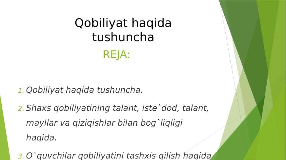 Qobiliyat haqida tushuncha