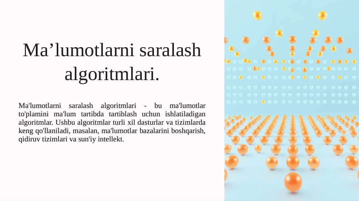 Ma’lumotlarni saralash algoritmlari