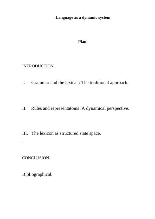 Language as a dynamic system