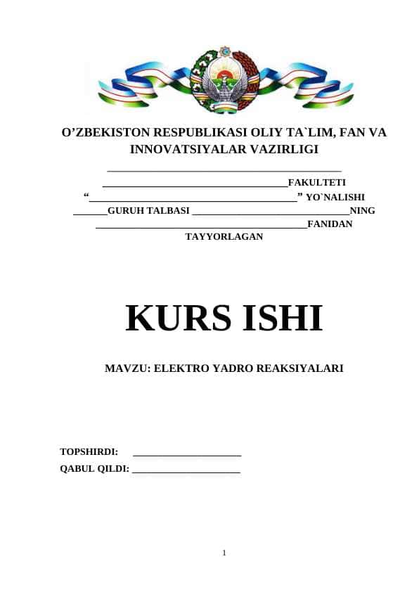 ELEKTRO YADRO REAKSIYALARI