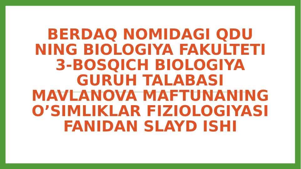 O’SIMLIKLARNING KELIB CHIQISHI IKKILAMCHI BO’LGAN MODDALAR TASNIFI