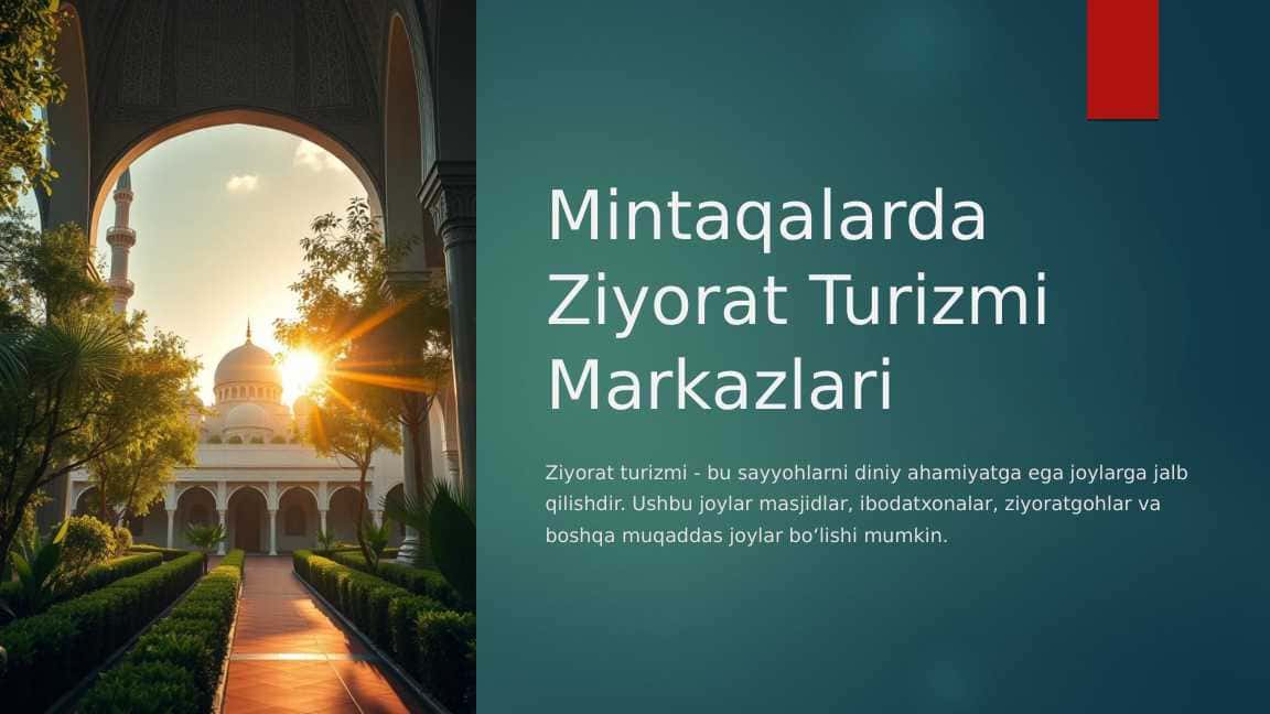 Mintaqalarda Ziyorat Turizmi Markazlari