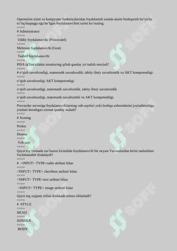 informatika o`qitish metodikasi 2