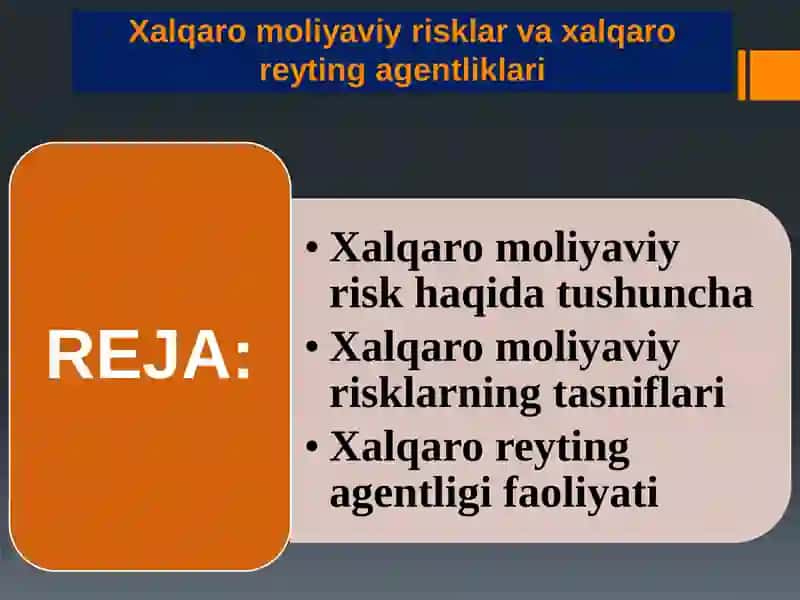 Xalqaro moliyaviy risklar va xalqaro reyting agentliklari