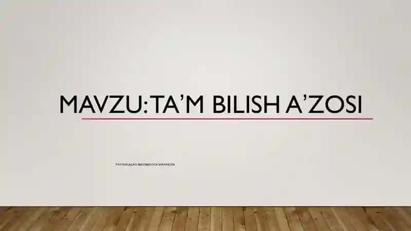 TAʼM BILISH AʼZOLARI