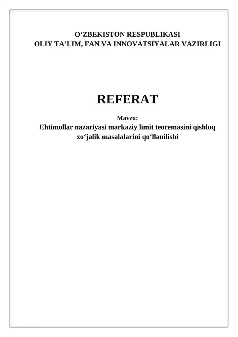Markaziy Limit Teoremasi: Asoslar va Qo'llanilish Sohalari