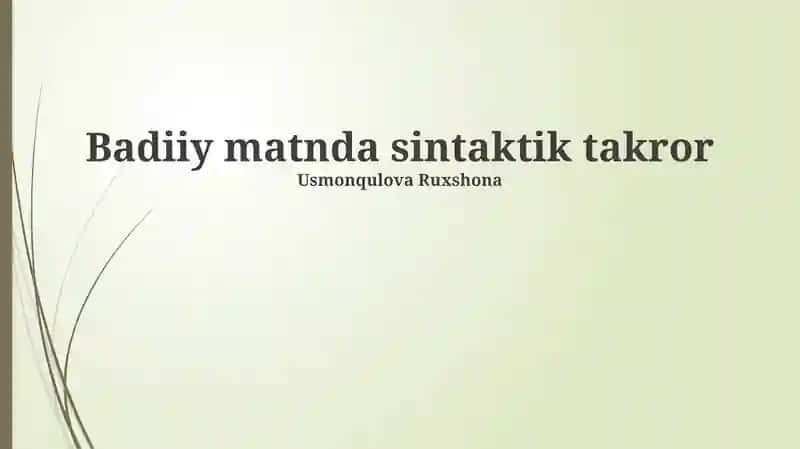 Sintaktik takrorlash