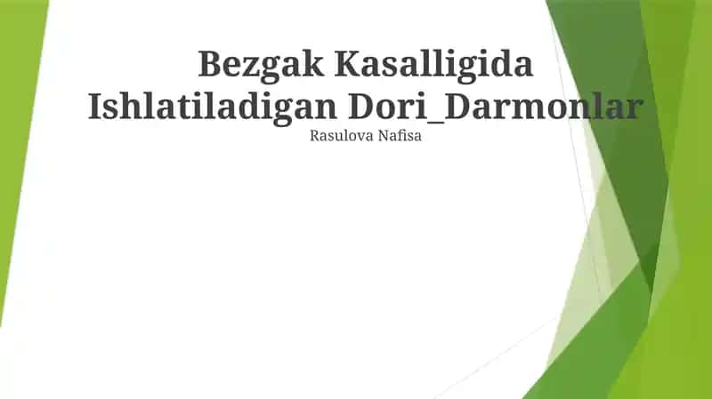 Bezgak Kasalligida Ishlatiladigan Dori_Darmonlar