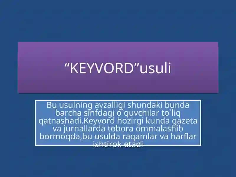 KEYVORD usuli