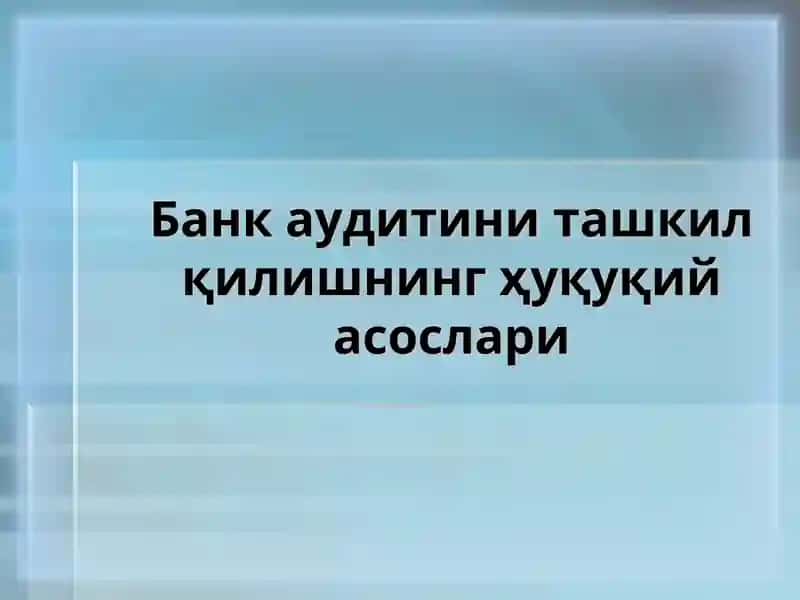 Аудиторлик фаолияти тўрисида қонун
