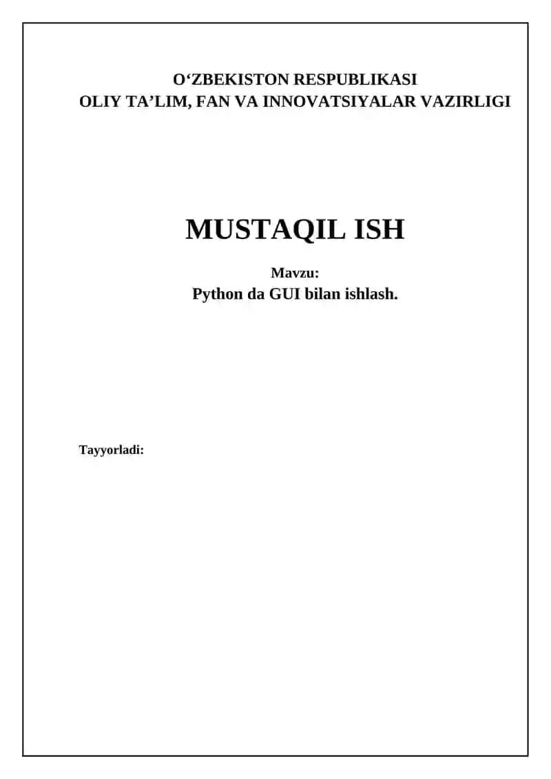 GUI tushunchasi va Python GUI kutubxonalari