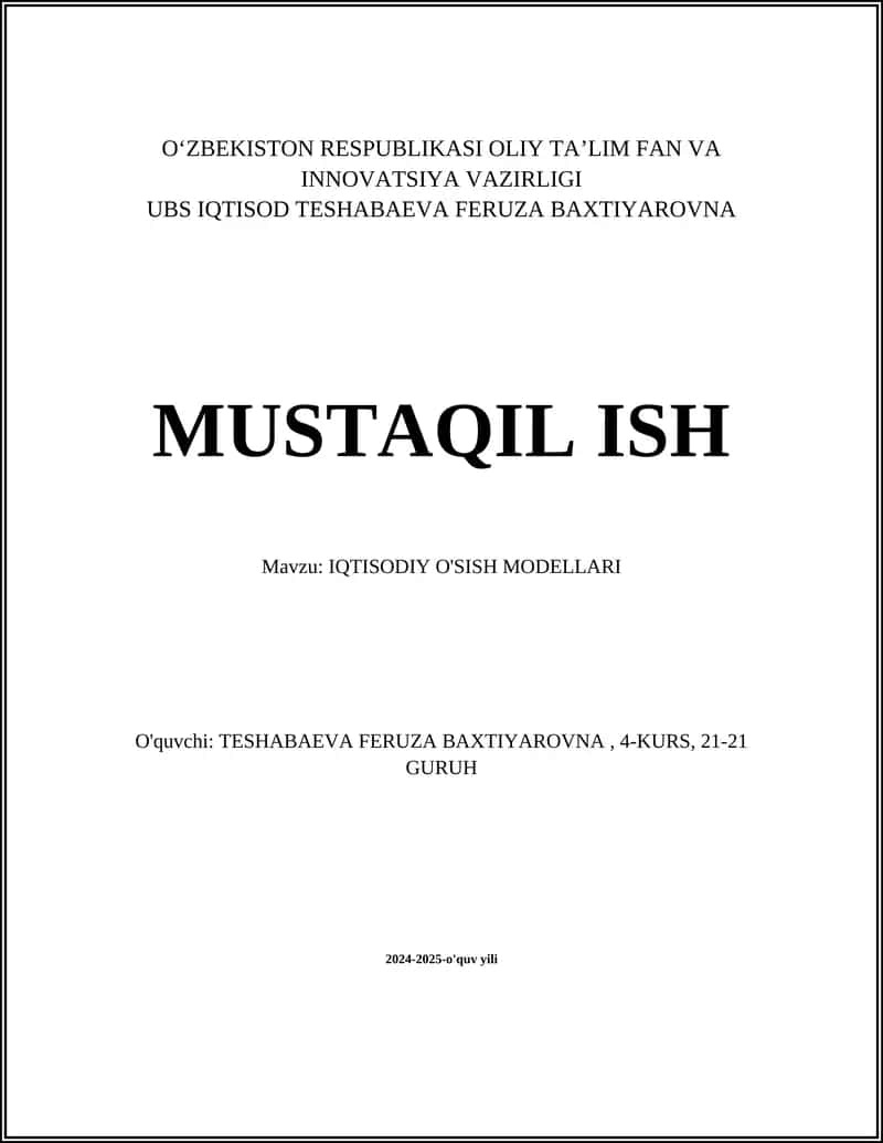 Iqtisodiy o'sish nazariyalari